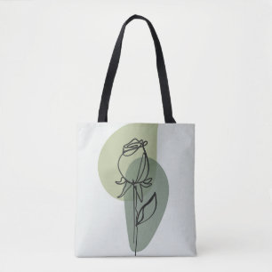 Lenterse stemming: groene blauwe bloemrozen draagtas