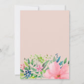 lentes botanische dubbelroze bruiloft kaart (Achterkant)