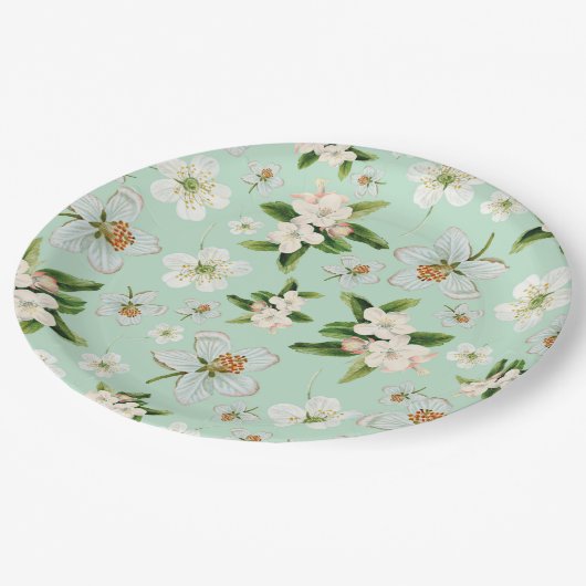 lentesbloem papieren bordje (Gekanteld)