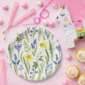  lentesbloemen en kruiden papieren bordje (Feest)