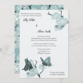 lentesbloesems met blauwe vlinders (Voorkant / Achterkant)