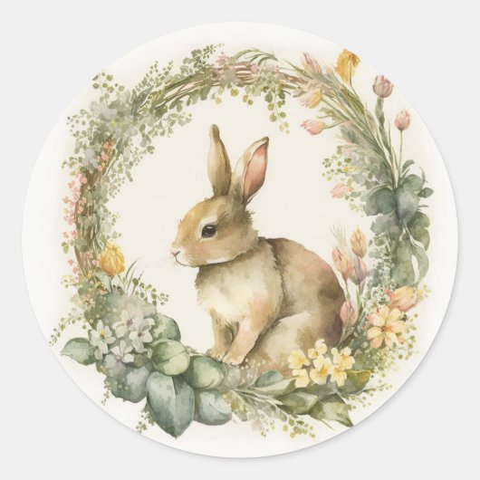 lentesbundel in Floral Wreath Ronde Sticker (Voorkant)