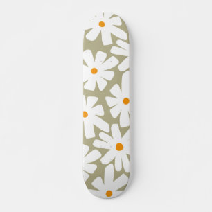 Lenteseizoenen florale retro patroonsage groen skateboard