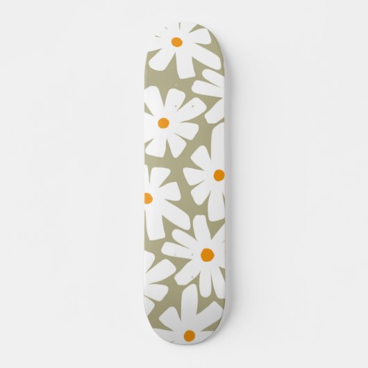 Lenteseizoenen florale retro patroonsage groen skateboard (Voorkant)