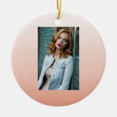 lentespastel kleur zwarte peach ombre stoffige roz keramisch ornament (Voorkant)