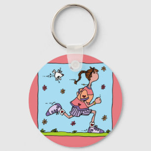 lentespronger (vrouw) sleutelhanger