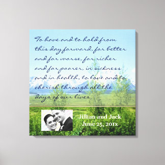 Lentetonen WEDDING Vows Display Canvas Afdruk