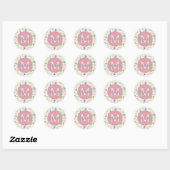 Lentetuin Bloem Monogram Ronde Sticker (Vel)