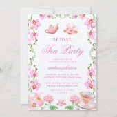 Lentetuin Bloem Roze Thee Party Bruidsmeisjesfeest Kaart (Voorkant)