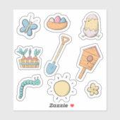 Lentetuin Bloemen set van 9 Sticker (Vel)