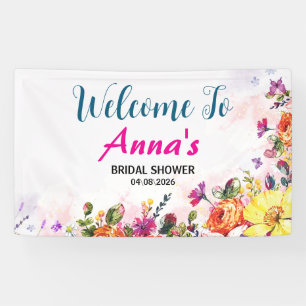 Lentetuin Bruiloft met Vlinders Bruidsshowerfeestj Spandoek