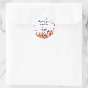 Lentetuin Bruiloft met Vlinders Bruidsshoweries Ronde Sticker