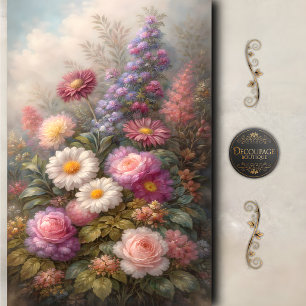 Lentetuin Madeliefje Roos Decoupage Tissuepapier
