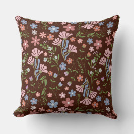 Lentetuin met Chocolade Bruine Achtergrond Kussen