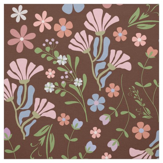 Lentetuin met Chocolade Bruine Achtergrond Stof (Swatch)