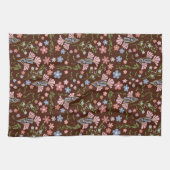Lentetuin met Chocolade Bruine Achtergrond Theedoek (Horizontaal)