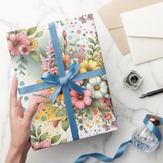 Lentetuin met confetti cadeaupapier (Geschenken)