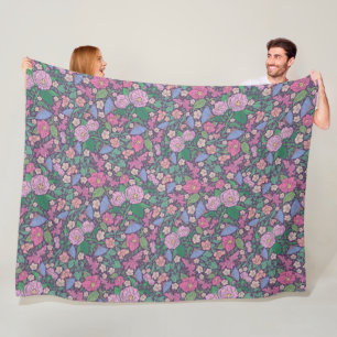 Lentetuin Moederdag Klaprozen Japanse Waaier Fleece Deken