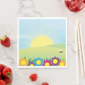 Lentetuin Zonnebloem met Kleurrijke Bloemen Servet (Insitu)