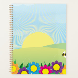 Lentetuin Zonneuitbarsting met Kleurrijke Bloemen Planner