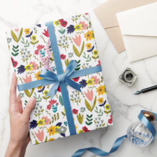 Lentetulp volksbloemenpatroon  cadeaupapier