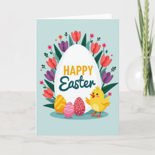 Lentetulp vrolijk Pasen kaart