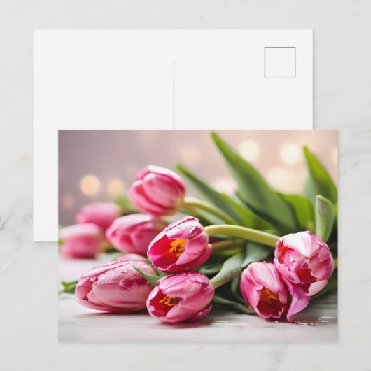 Lentetulpen voor Valentijnsdag Briefkaart (Voorkant / Achterkant)