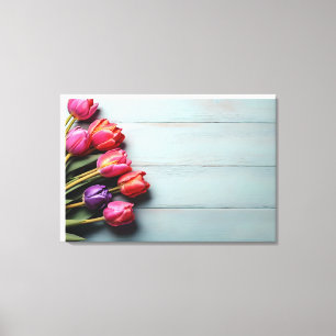 Lentetulpen voor Valentijnsdag Canvas Afdruk