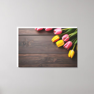 Lentetulpen voor Valentijnsdag Canvas Afdruk