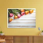 Lentetulpen voor Valentijnsdag Canvas Afdruk (Insitu (Woonkamer))