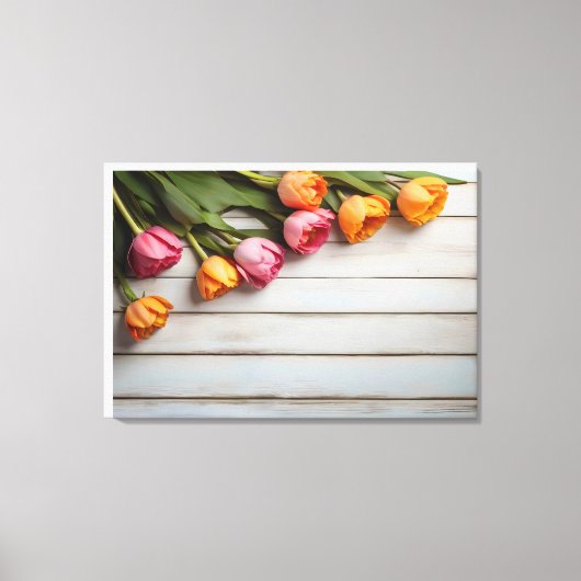 Lentetulpen voor Valentijnsdag Canvas Afdruk (Voorkant)