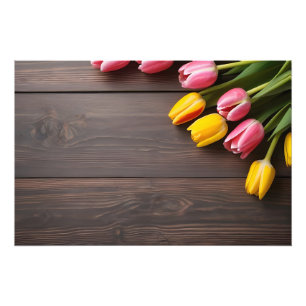 Lentetulpen voor Valentijnsdag Foto Afdruk
