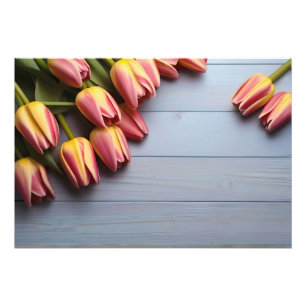 Lentetulpen voor Valentijnsdag Foto Afdruk