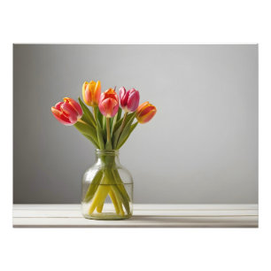 Lentetulpen voor Valentijnsdag Foto Afdruk