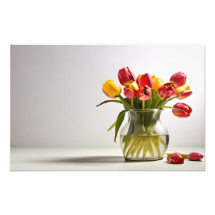 Lentetulpen voor Valentijnsdag Foto Afdruk