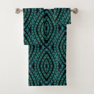 Lentevakantie laat turquoise gekleurd kunstontwerp bad handdoek