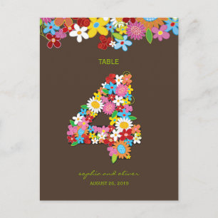 Lentevloerbloemen Garden Weddenschap Tabelnummer Briefkaart
