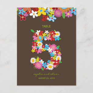 Lentevloerbloemen Garden Weddenschap Tabelnummer Briefkaart