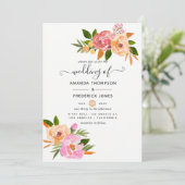 Lentewedding met bloemen kaart (Staand voorkant)