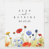 Lentewildbloemen Wijn Etiket (Enkel label)