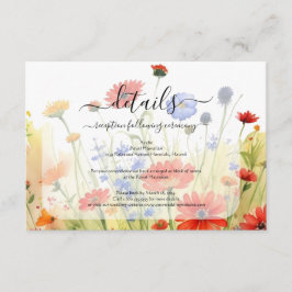 Lentewildebloemen enveloppekaart informatiekaartje