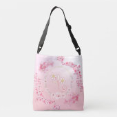 Lentezegen Pink Pastel Bloemmotief Crossbody Tas (Achterkant)