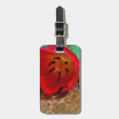 Lentgele en rode tulp bagagelabel (Voorkant verticaal)