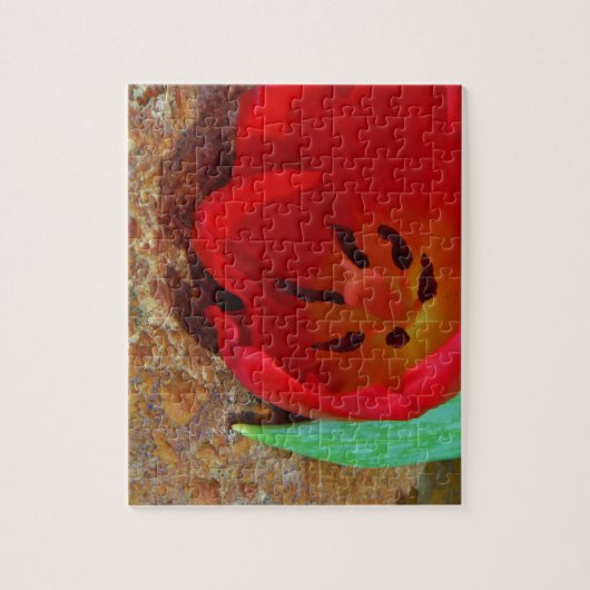 Lentgele en rode tulp legpuzzel (Verticaal)