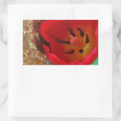 Lentgele en rode tulp rechthoekige sticker (Tas)
