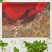 Lentgele en rode tulp theedoek (Gevouwen)