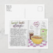 Lentil Soup Recipe Briefkaart (Voorkant / Achterkant)