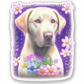 Lentille blanche avec Sticker à fleurs (Devant)