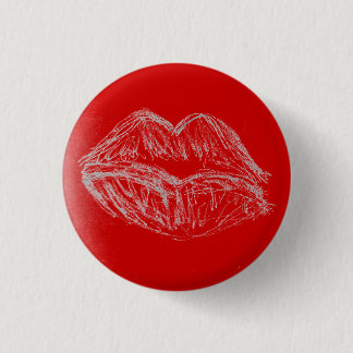 Lentmaginatie - Lipstick Lips Ronde Button 3,2 Cm