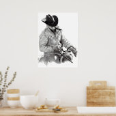 "L'ENTRAÎNEUR DE CHEVAL" au crayon, Poster (Cuisine)